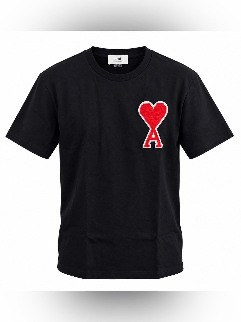 AMI Paris Ami de Coeur Heart Logo T-Shirt Men’s L Black NWOT Made Portugal